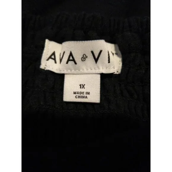 Ava And Viv Women's Plus Size 1X Black Sleeveless Dress Sundress Soft Stretchy - Picture 6 of 8